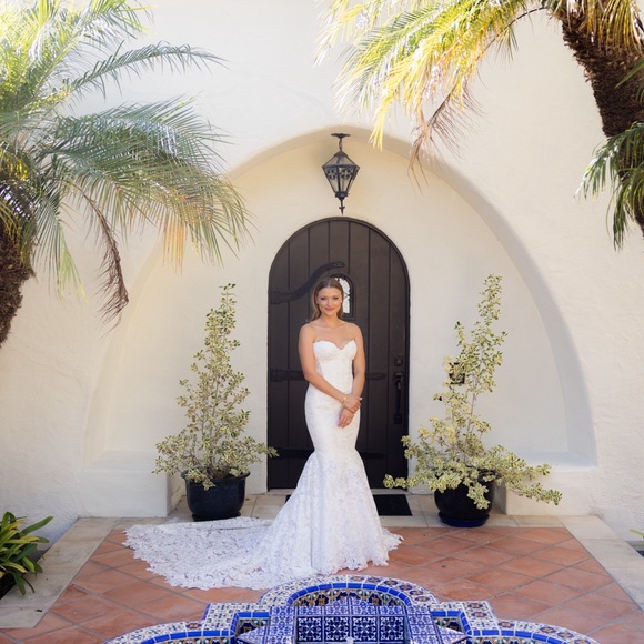 Love by Pnina Tornai lace strapless mermaid gown Style #14914T - Picture 14 of 15